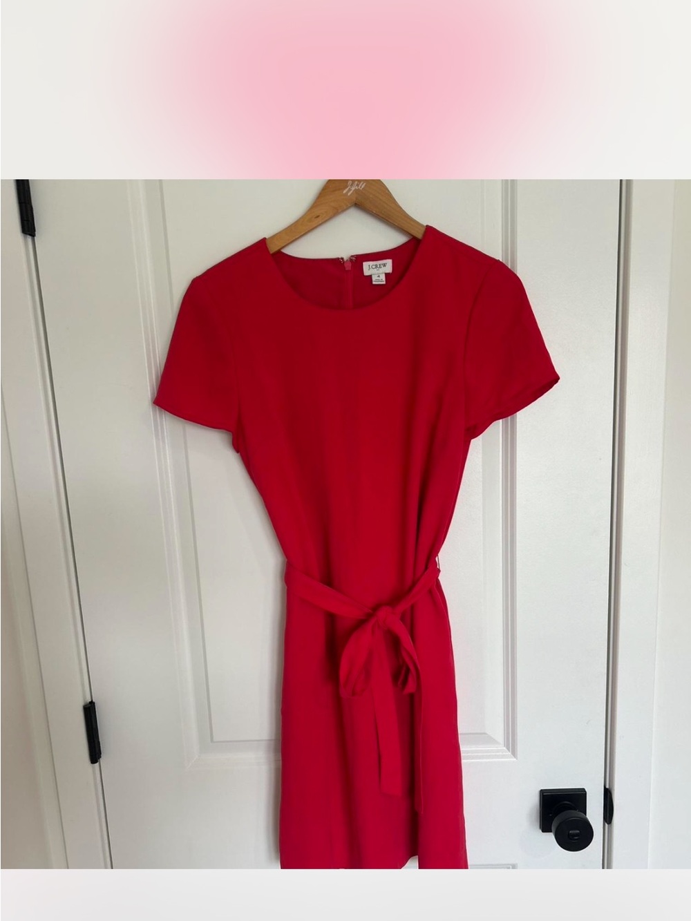 J. Crew Coral Tie-Waist Short-Sleeve Mini Dress sz 4, classic work to weekend - Picture 2 of 12